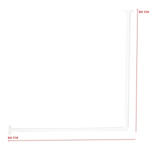 Set bara pentru perdea dus tip L alb 80cm - Img 2