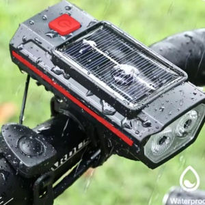 Set far si stop led pentru bicicleta cu incarcare USB si panou solar - Img 3