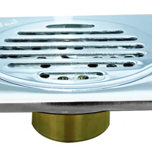 Sifon pardoseala cu ventil alama si capac inox