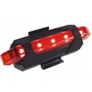 Stop bicicleta 5 led-uri, acumulator reincarcabil usb, 5 moduri iluminare, impermeabil