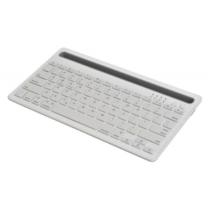 Tastatura alba mini slim cu Bluetooth si suport tableta sau telefon