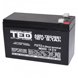 Acumulator plumb-acid 12V 9.1A TED