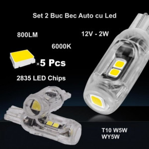 Bec led auto T10 de pozitie set 2 buc - Img 5