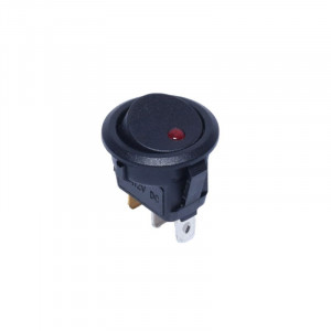 Buton 12V ON-OF cu led rosu, 22mm