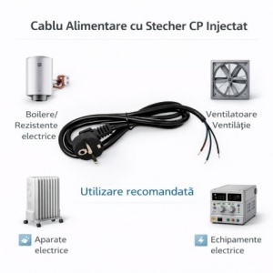 Cablu Alimentare cu Stecher Schuko 3x0.75mm² 300/500V Lungime 1.4m Negru - Img 2