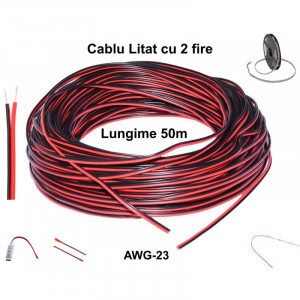 Cablu alimentare LED RGB 2 fire, 50M / rola