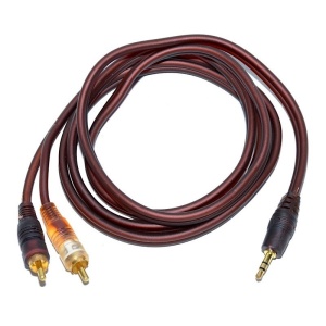 Cablu audio jack 3,5mm tata - 2 RCA tata, siliconat / 1,5m
