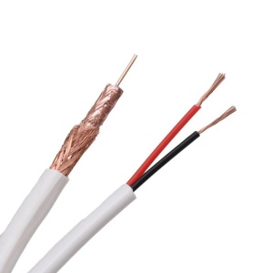 Cablu Coaxial Cupru RG6 cu Alimentare 2x0,75mm / Alb - 100m/Rol