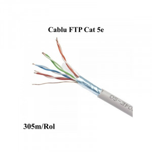 Cablu FTP 8 fire x 0,55mmp Cat 5 , 305m / rol