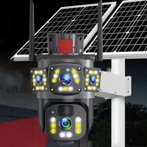 Cameră de Supraveghere Solară Inteligentă V380 Pro, 4 Lentile, Full HD, Audio Bidirecțional, Viziune Nocturnă Color, 355° Pan, 95° Tilt (modelmodel ipc-v380-a-9-3 wifi) - Img 2