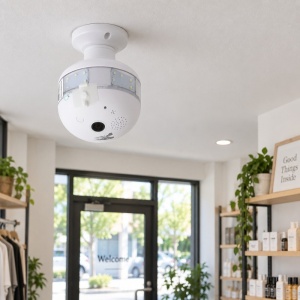 Camera de Supraveghere Wi-Fi Tip Bec E27, Panoramica 360°, cu Iluminare LED D8 - Img 3