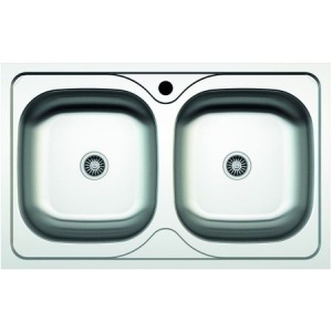Chiuveta cu doua cuve pentru blat Z-INOX ZLN-0216, Inox anticalcar, 50x80 cm