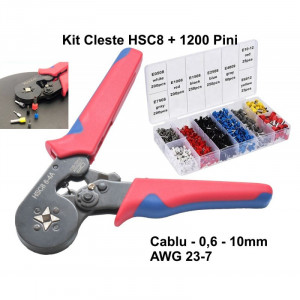 Cleste de sertizat HSC8/6-4 + set 1200 pini - Img 4