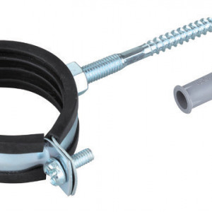 Colier cu cauciuc + prezon si diblu ptr. fixare teava 2.1/2"