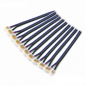 Conector Banda LED COB RGB 12mm 5 Pini cu Cablu 10cm Set 10 Buc YOA5P-12-1 - Img 1