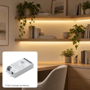 Controler WiFi si Bluetooth Tuya pentru Banda LED de 12–24V, RGB/RGBW/RGB+CCT, C31W - Img 4