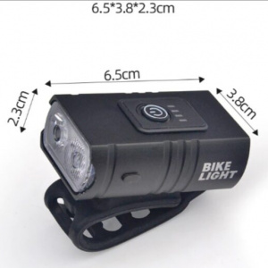 Far pentru bicicletă cu dublu far LED,Lanternă reîncărcabilă prin USB,Far rezistentă la apă 1200mah 350lm - Img 2