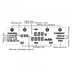 Incarcator Digital Inteligent de Li-Ion, Ni-Mh, Ni-Cd pentru R3, R6, 18650, 9V - Img 4