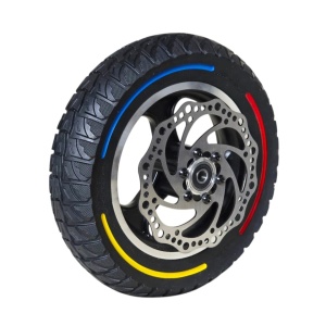 Janta cu disc frana si cauciuc solid plin cramponat trotineta 10 x 2.50 inch