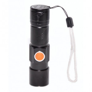 Mini lanterna LED metalica cu acumulator intern si incarcare USB - Img 2