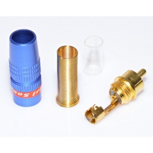 Mufa RCA Tata gold-albastru cu arc - Img 3