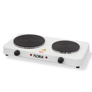 Plita electrica Floria ZLN-2843 - 2 ochiuri, 2500W, termostat reglabil, design compact, alb