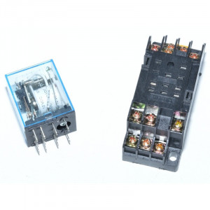 Releu 12V DC , electromagnetic 11 pini cu soclu - Img 2