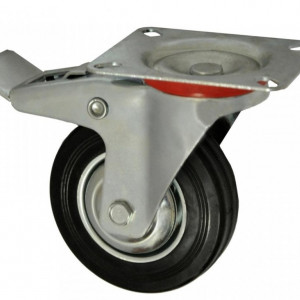 Roata carucior 4" - talpa metal - rulment - 100/30-50 - frana