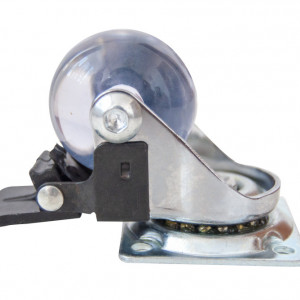 Roata pivotanta silicon cu opritor 50mm