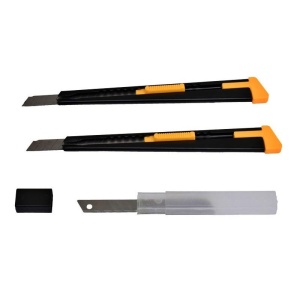Set 2 Cutter Mini din Metal cu Lama ingusta 9mm si Rezerva - Img 3