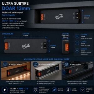 Sursa Alimentare LED 24V 48W 2A Ultra Slim 13mm - Img 3