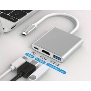 Adaptor 3 in 1 Video Usb Tip-C la HDMI 4K - Usb 3.0- Usb Tip-C - Img 5
