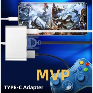 Adaptor 3 in 1 Video Usb Tip-C la VGA-Usb 3.0- Usb Tip-C - Img 5