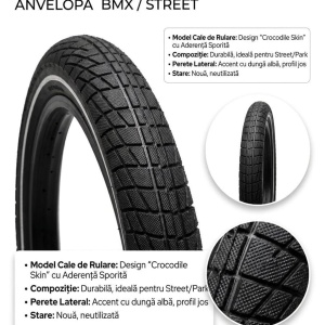 Anvelopa cauciuc bicicleta 20x2.125 BMX strada - Img 2