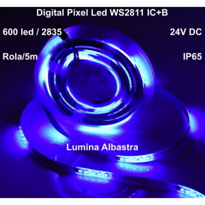 Banda LED 24V digital WS2811 IC+Y, 120LED/m - IP65: alb rece, alb cald, rosu, galben, verde, albastru - Img 3