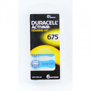 Baterii aparat auditiv Duracell PR675, 6 buc / set