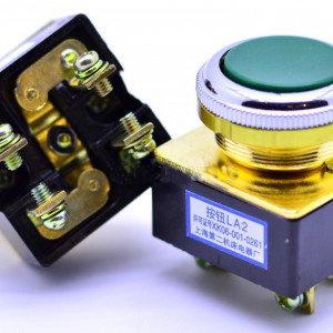 Buton Motor Push Fara Retinere Verde LA2 - Img 2