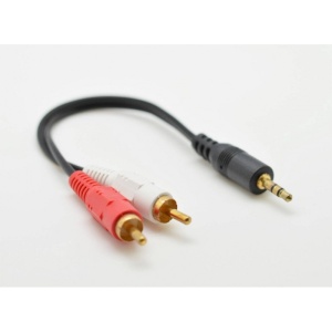 Cablu audio jack 3,5mm tata - 2 RCA tata / 15cm