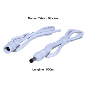 Cablu DC 2,1mm cu blocare , mama-tata