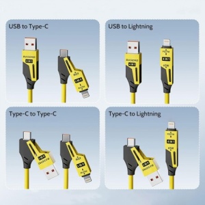 Cablu de Date Extensibil 4 in 1 PD Fast 27W / Tip C - USB - Iphone, CA-894 - Img 4