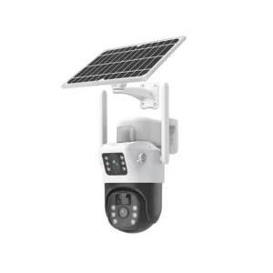 Camera de supraveghere video, panou solar, conexiune 4G sim slot, 3+3MP, FULL Color Night, 355°, IP66, Alarma, microfon, senzor miscare,