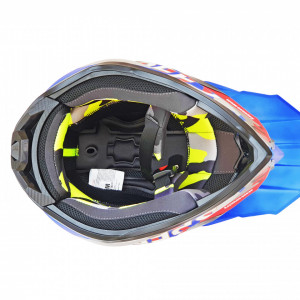 Casca moto enduro cross FGN albastru + rosu mat - Img 4