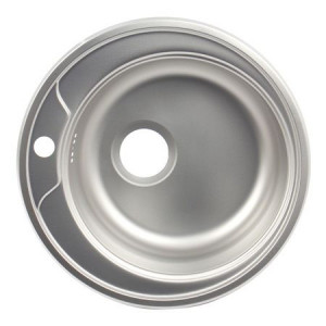 Chiuveta bucatarie rotunda, Diametru 48 cm, Inox, Finisaj anticalcar, Pentru blat