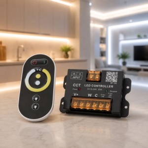 Controler LED CCT 5-24V 20A Bluetooth pentru Banda LED Alb Cald Rece BT102 - Img 3