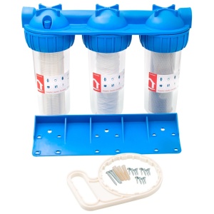 Filtru apa triplu cu carbune, bumbac si sita, 3x3/4"x10 - Img 2