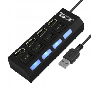 HUB 4 USB 2.0 CU INTRERUPATOR SI LED