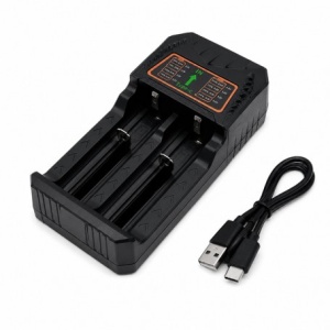 Incarcator Universal pentru Acumulatori Li-ion 2 Sloturi 18650 USB Type-C