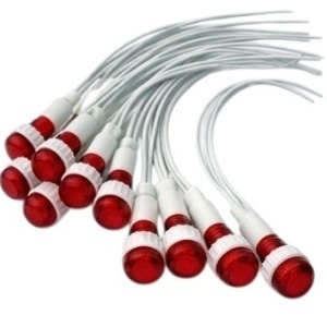Indicator LED 24V DC de panou rosu sau verde, 9,5mm cu fire 20cm - set 10 bucati - Img 6