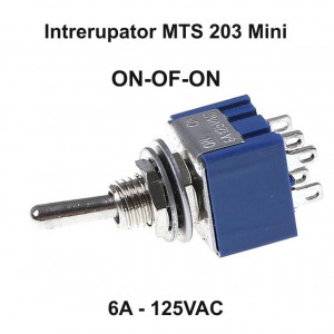 Intrerupator mini basculant, ON-OFF-ON, MTS-203 - Img 2