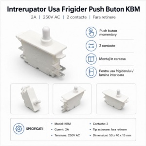 Intrerupator Usa Frigider Push Buton KBM 2A 250V AC fara Retinere - Img 4